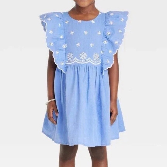 Cat & Jack Other - Cat & Jack Toddler Girls Flutter Sleeve Floral Dress - Blue 2t